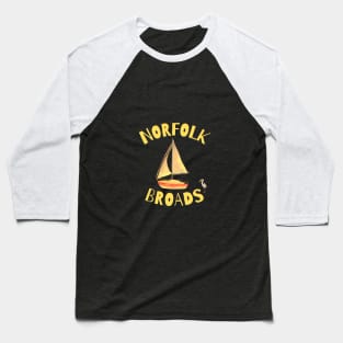 The Norfolk Broads Sailboat Baseball T-Shirt